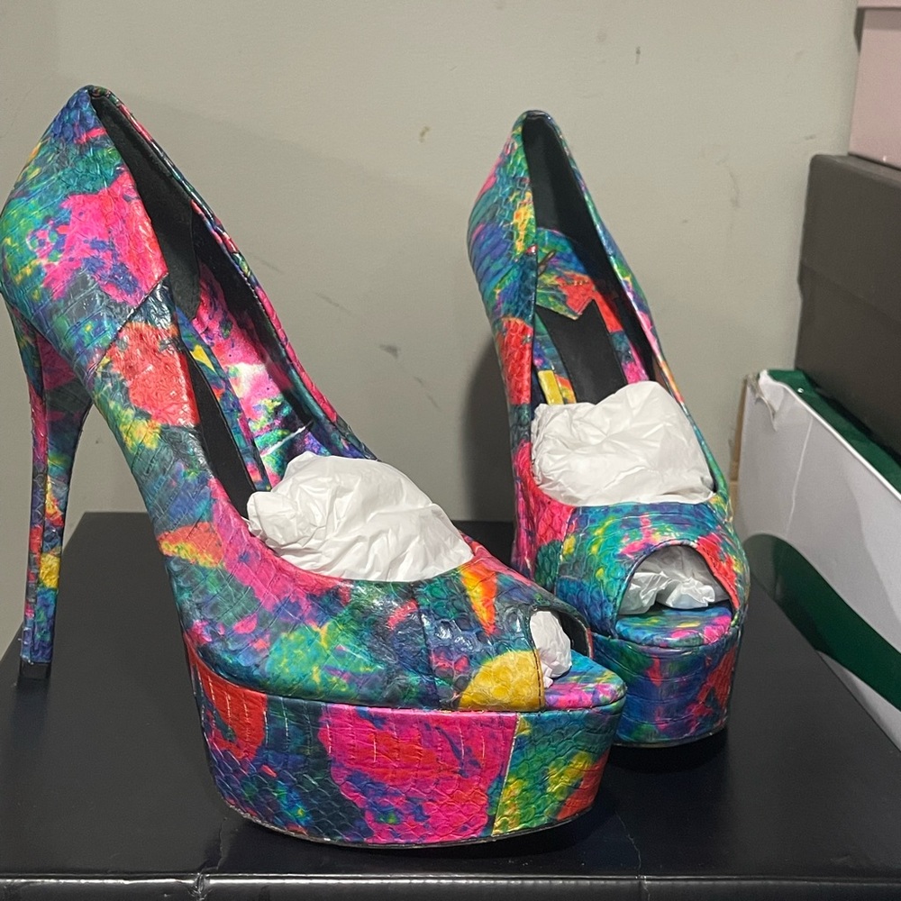 Brian Atwood open toe pumps